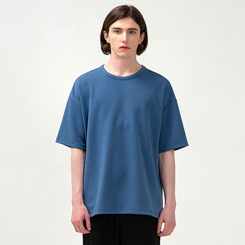 커스텀어클락 티셔츠 에센셜 오버핏 반팔 티셔츠 DARK BLUE COOSTS147D.BLUE